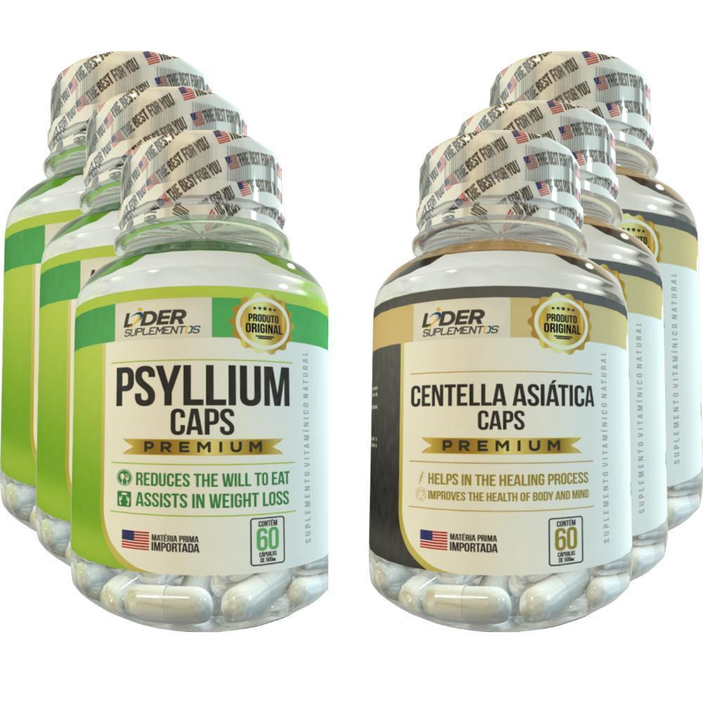 Psyllium 60 Caps Cetella Asiatica 500Mg 60 Caps 6 Potes No Shoptime