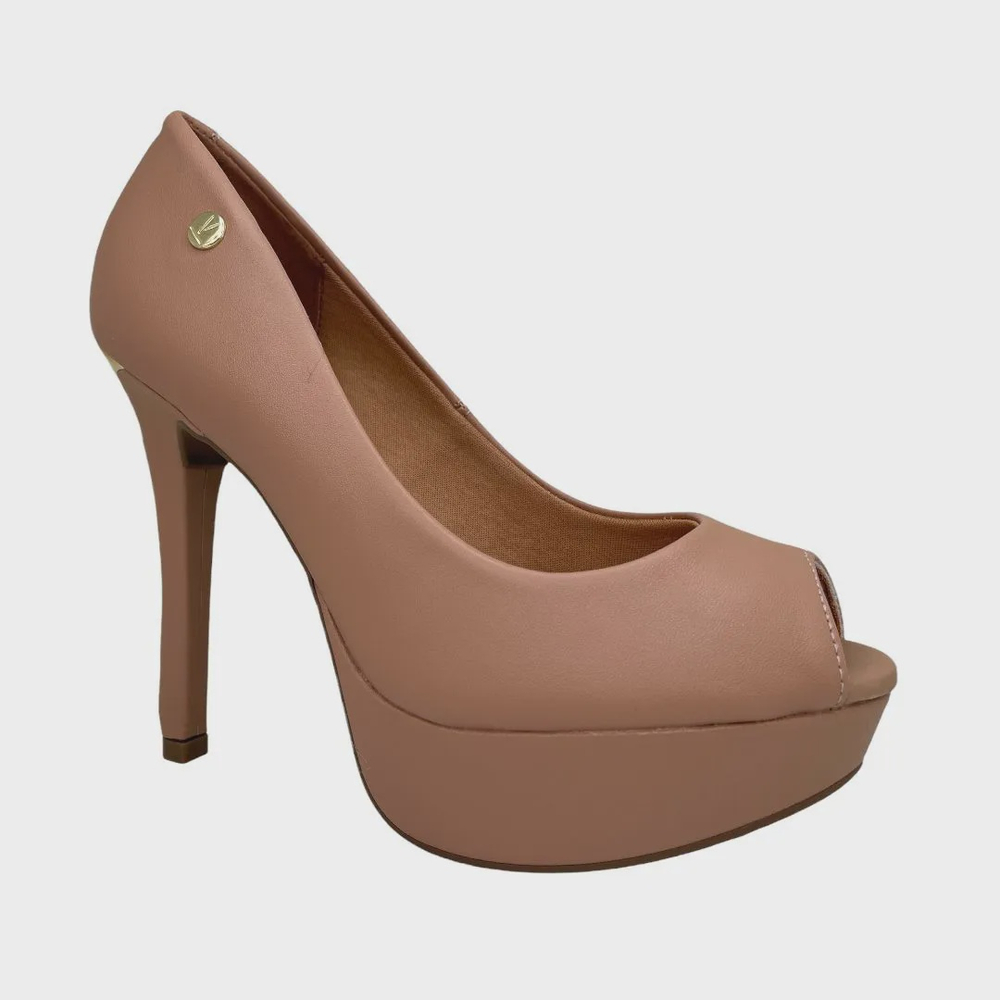 Sapato Peep Toe Vizzano Nude No Shoptime