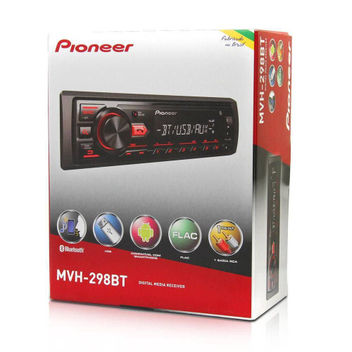 Kit De Som Pioneer Mvh 298bt Alto Falante 6 TS 1760BR Alto Falante