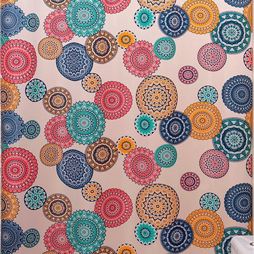 Cortina Estampada Para Box De Banheiro M X M Mandala No Shoptime