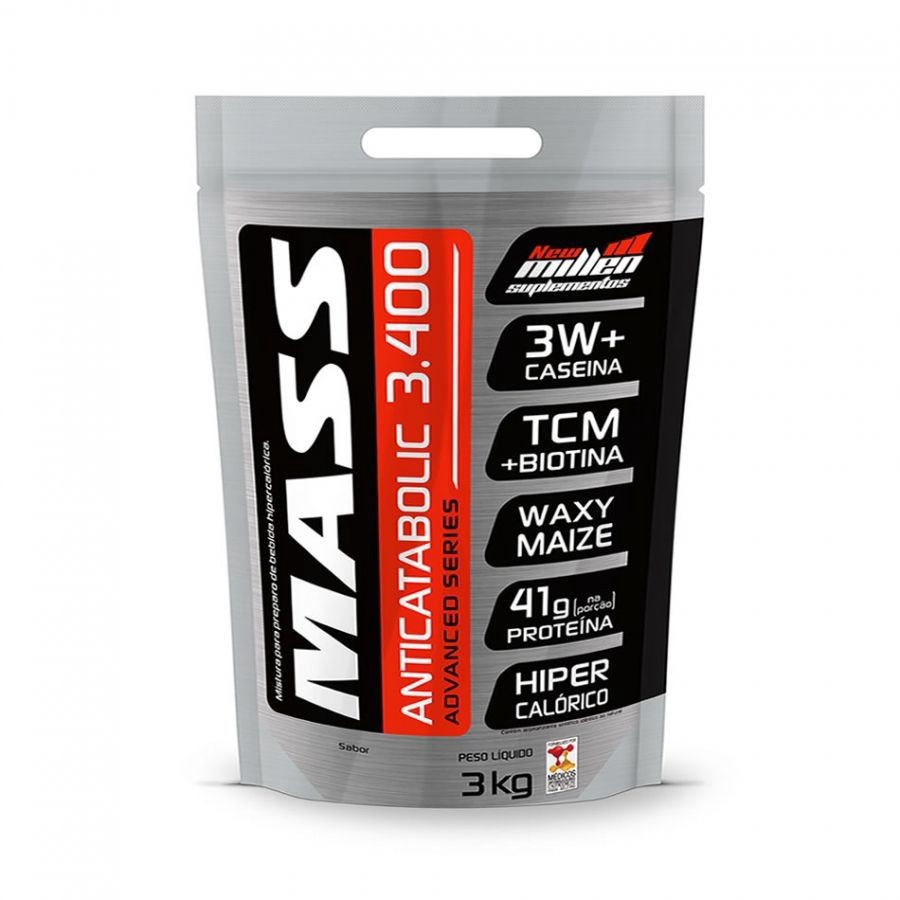 Mass Anticatabolic 3400 3kg New Millen Chocolate No Shoptime