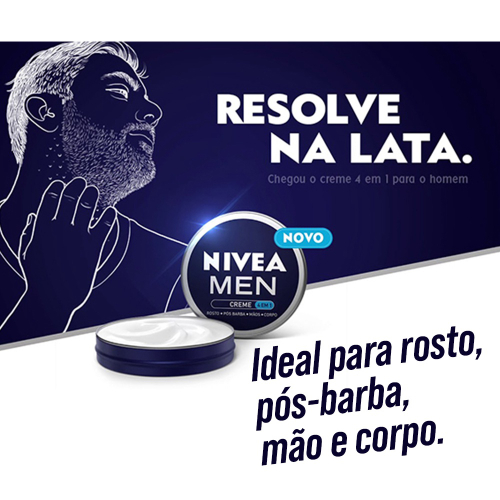 Kit 3x nivea men creme 4 em 1 ideal para rosto pós barba mãos corpo 30g