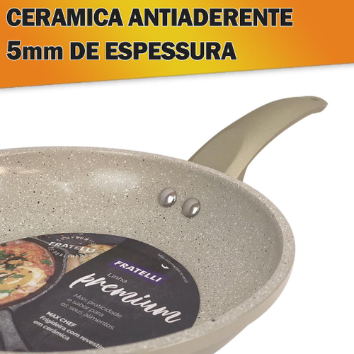 Frigideira Fogão de Indução Cerâmica Antiaderente Não Gruda 26 cm