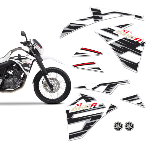 Adesivo Faixa Yamaha Xt R Moto Branca Emblema No Shoptime