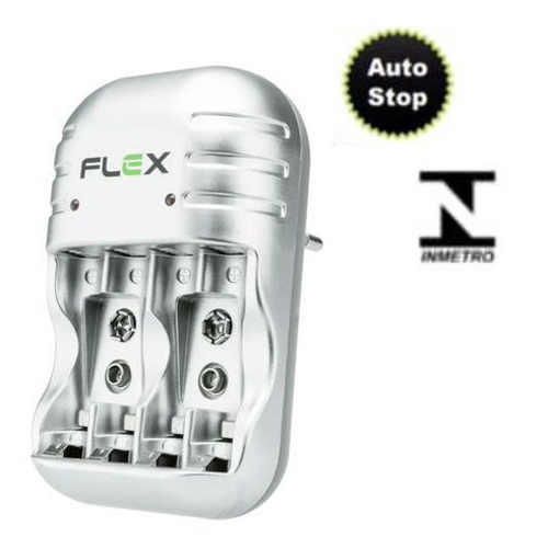 Carregador De Pilha Aa Aaa 9V Bivolt Auto Stop Flex No Shoptime