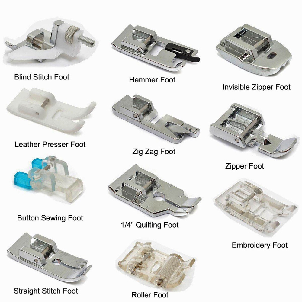 11pcs Calcadores Para Máquina de Costura Doméstica Irmo Cantora Janome