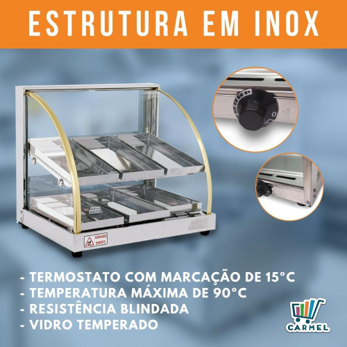 Estufa T Rmica Para Salgados El Trica Dupla Bandejas Inox Linha W