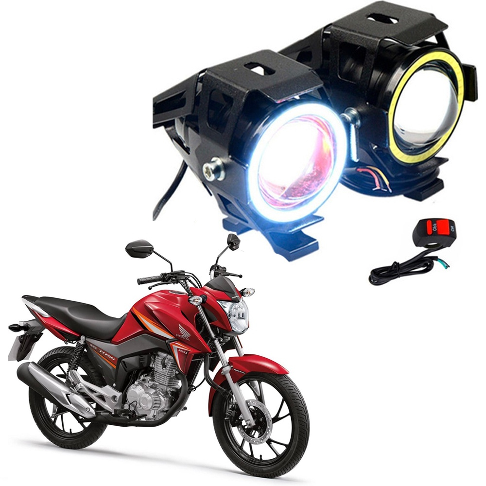 Par Farol De Milha Para Moto Honda Cg Titan