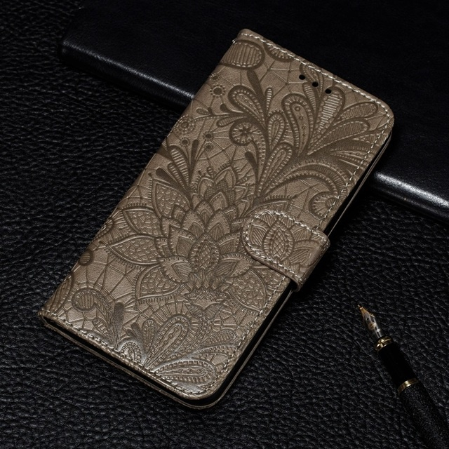 Capa De Couro Floral Estilo Livro Flip Para Lg G G S V Thinq Stylo