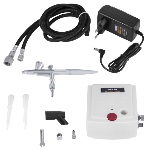 Kit Aer Grafo Completo Para Pintura Mini Compressor Bivolt E