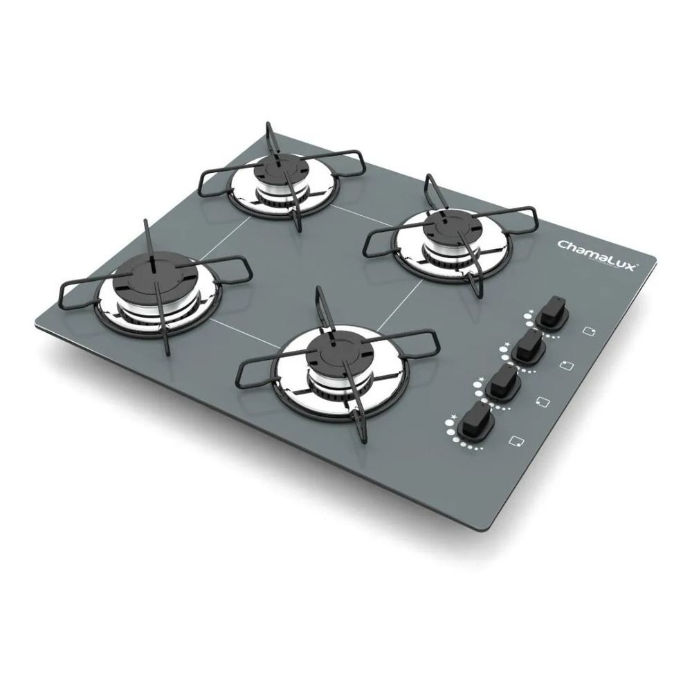 Cooktop 4 Bocas Ultra Chama Bivolt Prata Chamalux No Shoptime