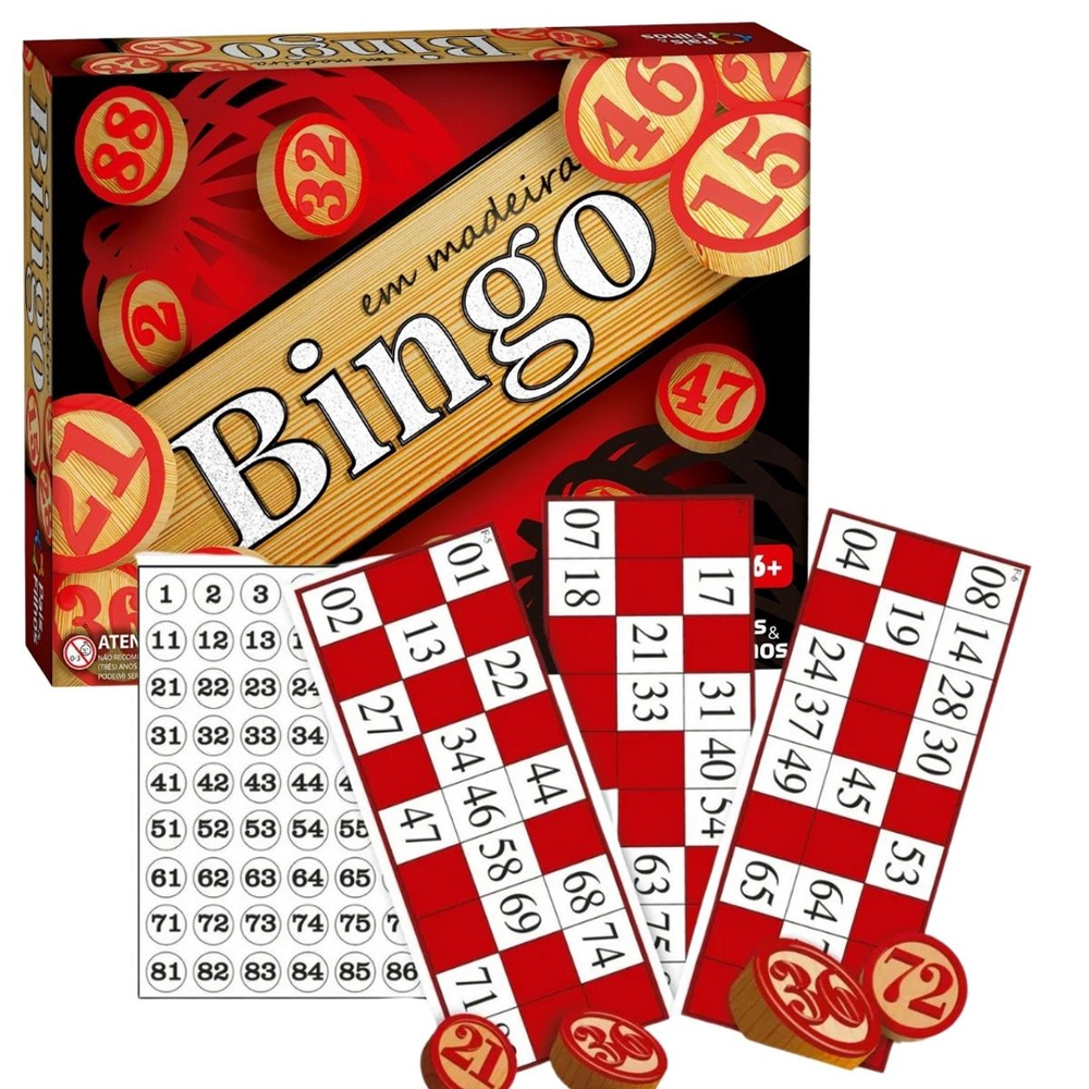 Jogo Bingo Tabuleiro Madeira Pe As Cartelas Pais E Filhos No