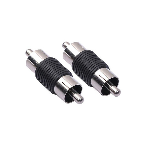 2 Pçs rca macho para macho rca fone acoplador plug barril de áudio