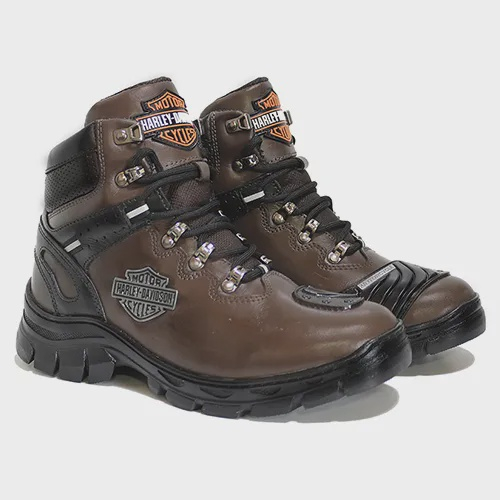 Bota Coturno De Couro Motoqueiro Harley Militar Cano Baixo No Shoptime