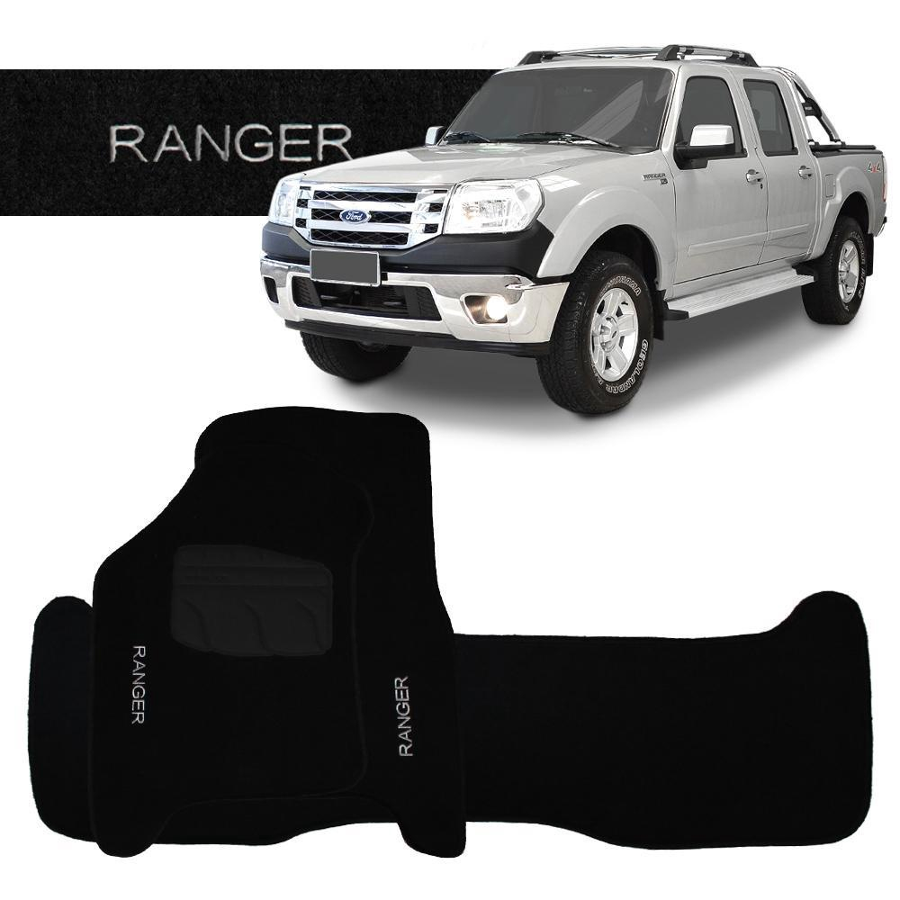 Tapete Carpete Ranger Cabine Dupla 1998 A 2012 Preto 3 Peças no Shoptime