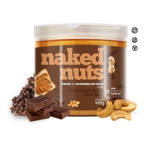 Pasta De Castanha De Caju 450g Chocolate Belga Naked Nuts No Shoptime