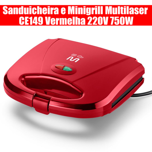 Sanduicheira Minigrill E Misteira Multilaser Ce Vermelha V W