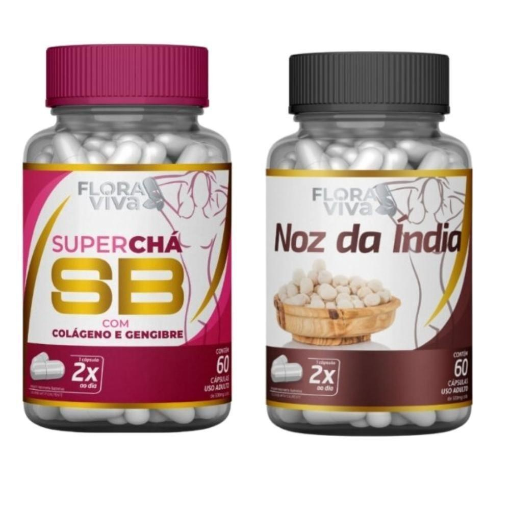 Super Chá Sb Nóz Da índia 500 Mg 60 Cáps 2 Potes no Shoptime