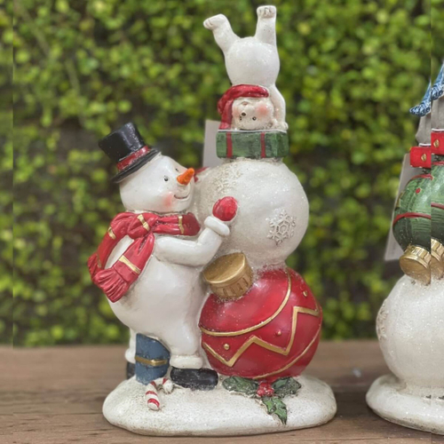 Conjunto Papai Noel E Boneco De Neve Em Resina No Shoptime