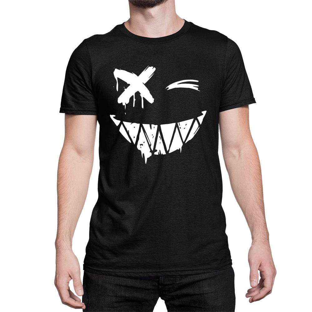 Camiseta Emoji Sorriso Derrentendo Grafite Carinha Feliz Algodão no