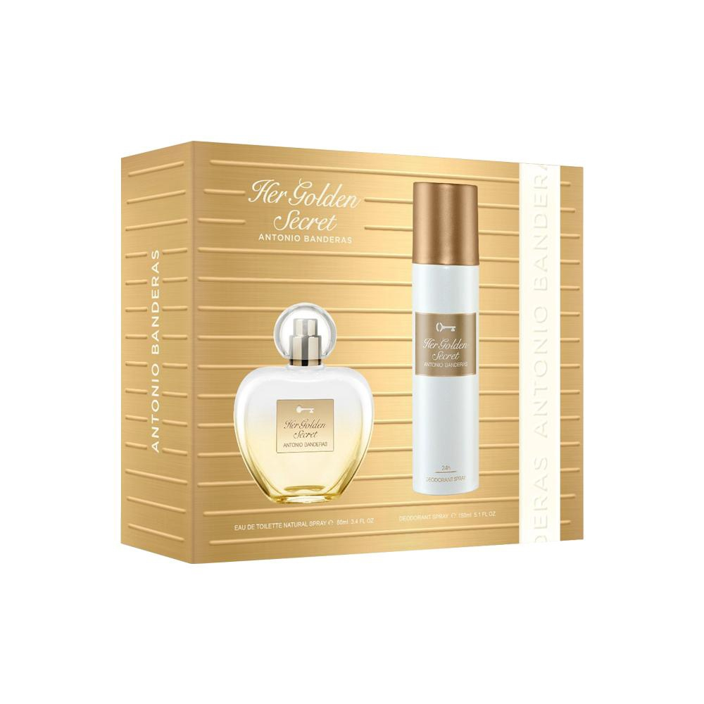 Kit Antonio Banderas Her Golden Secret Edt Perfume Feminino 80ml E