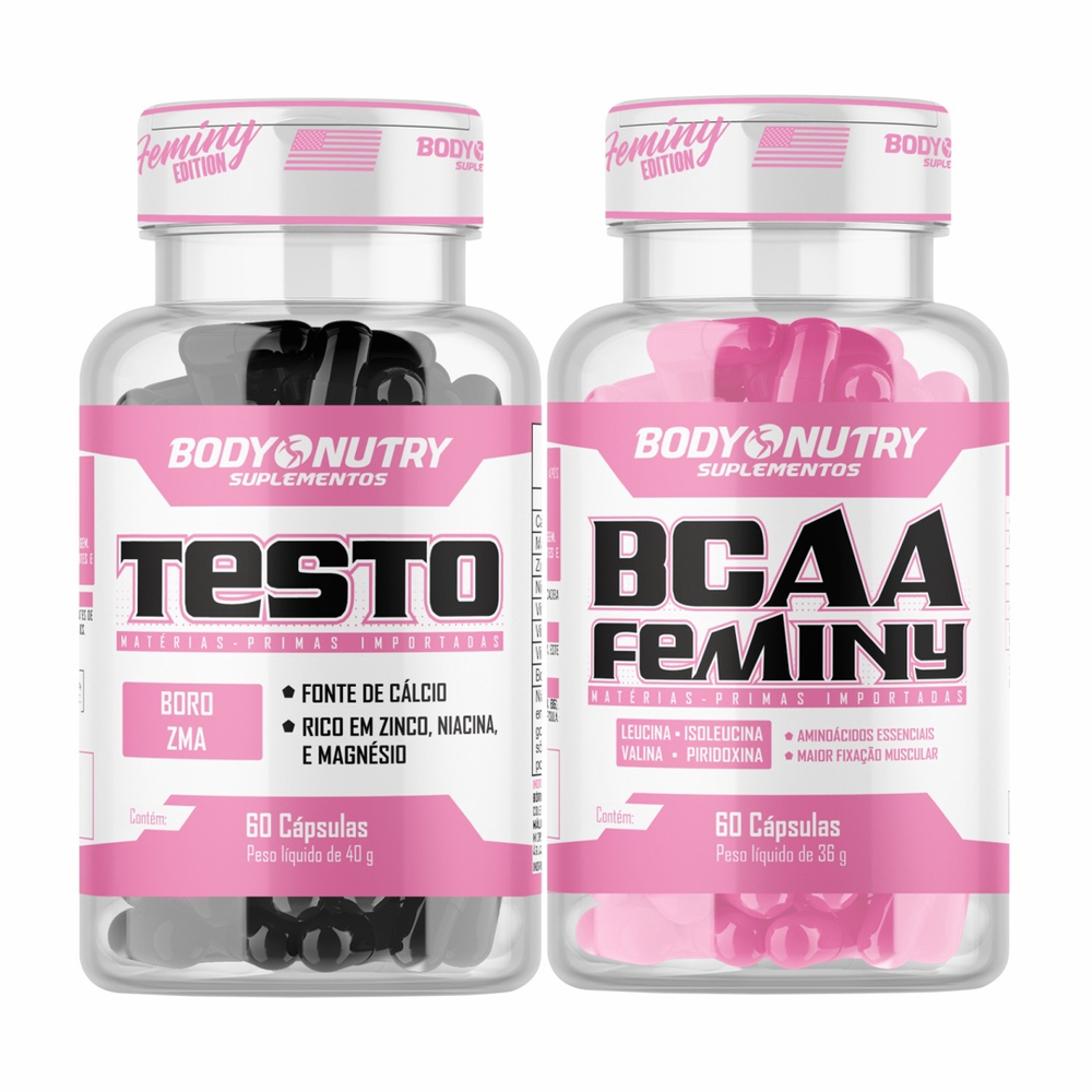 Kit Testo Gh Feminy Pote C Psulas Body Nutry Bcaa Feminy Pote