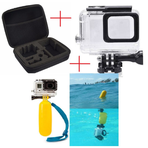 Kit Gopro Hero 5 6 7 Black Estojo Médio Caixa Estanque Protetora Bastão