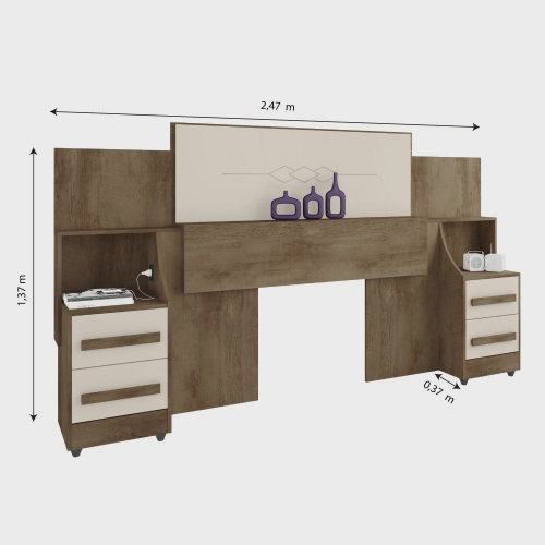 Cabeceira para cama box casal king síria rv 1 40M 1 60M 1 95M c mesa