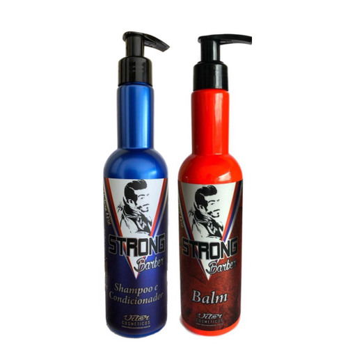 Kit Strong Barber Shampoo E Condicionador 2 Em 1 Balm Para Barba