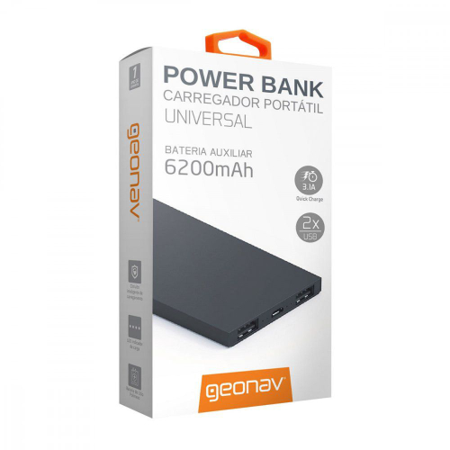 Carregador Port Til Universal Mah Usb Geonav Power Bank No Shoptime