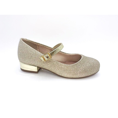 sapato dourado com glitter infantil