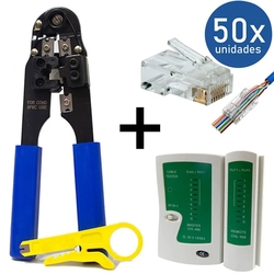 KIT Alicate de Crimpar 210c + Testador de Cabos RJ45 + 50x Conectores RJ45 é boa?