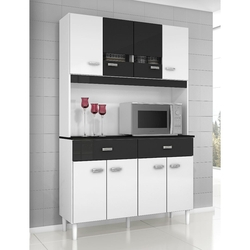 Kit Manu 1,06 8 Portas 2 Gavetas - Branco/Preto - Poquema é boa?