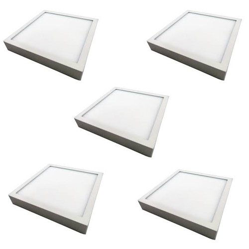Kit 05 Peças Luminária Painel Plafon Led Branco Frio Quadrado Painel Plafon Led Branco Frio Quadrado
