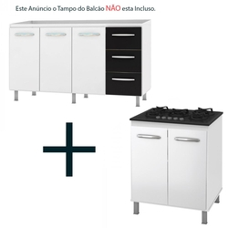 Kit Balcão Cozinha 150cm Betina Branco/Preto + Balcão Cooktop 5 Bocas Moblis Branco/Branco é boa?