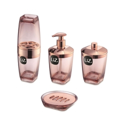 Kit Higiene Banheiro 4 Peças Porta Escova Sabonete Líquido Porta Algodão E Saboneteira Premium Uz Rosê Gold é ruim? Kit Higiene Banheiro 4 Peças Porta Escova Sabonete Líquido Porta Algodão E Saboneteira Premium Uz Rosê Gold é boa?