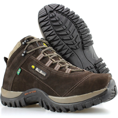 bota cano curto marrom com cadarço