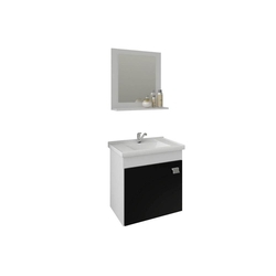 Gabinete Suspenso para Banheiro Íris 46x44,8cm Branco E Preto é boa?