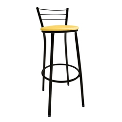 Banqueta Bistrô Aço Pintura Epóxi Preta Assento Amarelo é boa?