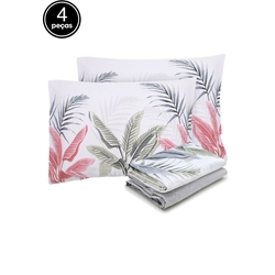 Jogo De Cama Casal Santista Home Design Palm Puro Algodão Prata é boa?