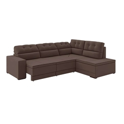 Sofá de Canto 5 Lugares Retrátil e Reclinável Mônaco Suede Veludo Marrom é boa?