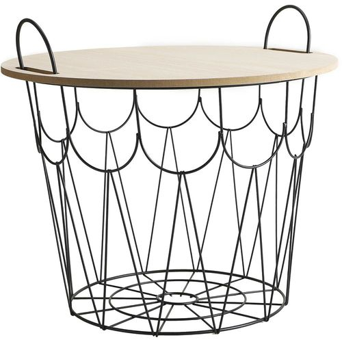 [70% de Cashback] Mesa Lateral Aramada com Cesto e Bandeja Trame - Orb