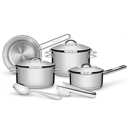 Conjunto de Panelas Tramontina Solar, 6 Peças, Aço Inox - 65510623 Menor preço em Conjunto de Panelas Tramontina Solar, 6 Peças, Aço Inox - 65510623