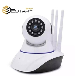 Menor preço em Câmera Ip Sem Fio 3 Antenas 360° Hd Wifi Pantilt E Onvif Espiã Visão Noturna Alarme, Áudio