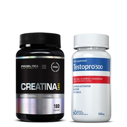 Pré hormonal Testopro 500 60 + Creatina 180 cáps Probiótica é boa?