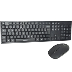 Kit Teclado 2.4 GHz Abnt2 + Mouse Sem Fio Wireless Usb Plug and Play Exbom BK-S370 Preto Menor preço em Kit Teclado 2.4 GHz Abnt2 + Mouse Sem Fio Wireless Usb Plug and Play Exbom BK-S370 Preto