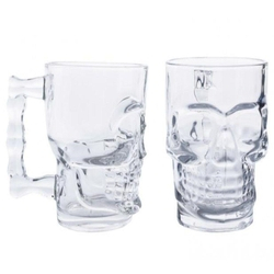 Kit Caneca Chopp Cerveja Vidro Caveira Rock 510 Ml Menor preço em Kit Caneca Chopp Cerveja Vidro Caveira Rock 510 Ml