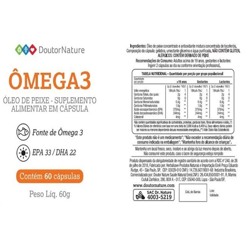 Ômega 3 Proteção Da Retina Nature 60 Capsulas no Shoptime