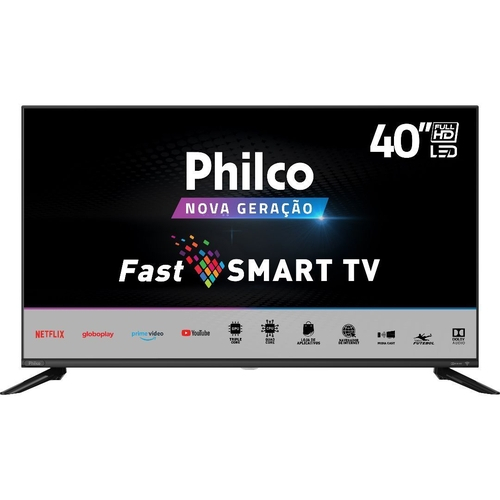Foto 1 - Smart TV 40'' Philco FAST PTV40G60SNBL FHD com Tela Infinita Audio Dolby Loja de Aplicativos e Processador Quadore