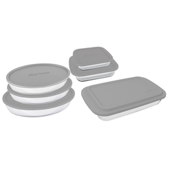 Conjunto de Assadeiras de Vidro com Tampa Marinex 6 Peças - Cinza é boa?